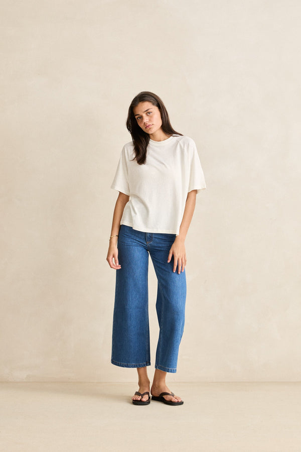 Essential Linen Ss T-Shirt Natural