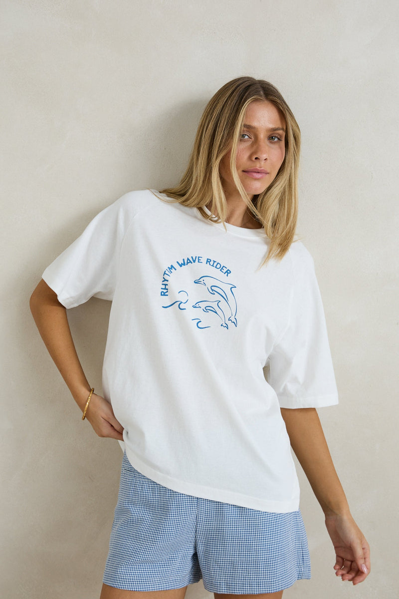 Wave Rider Raglan T-Shirt White