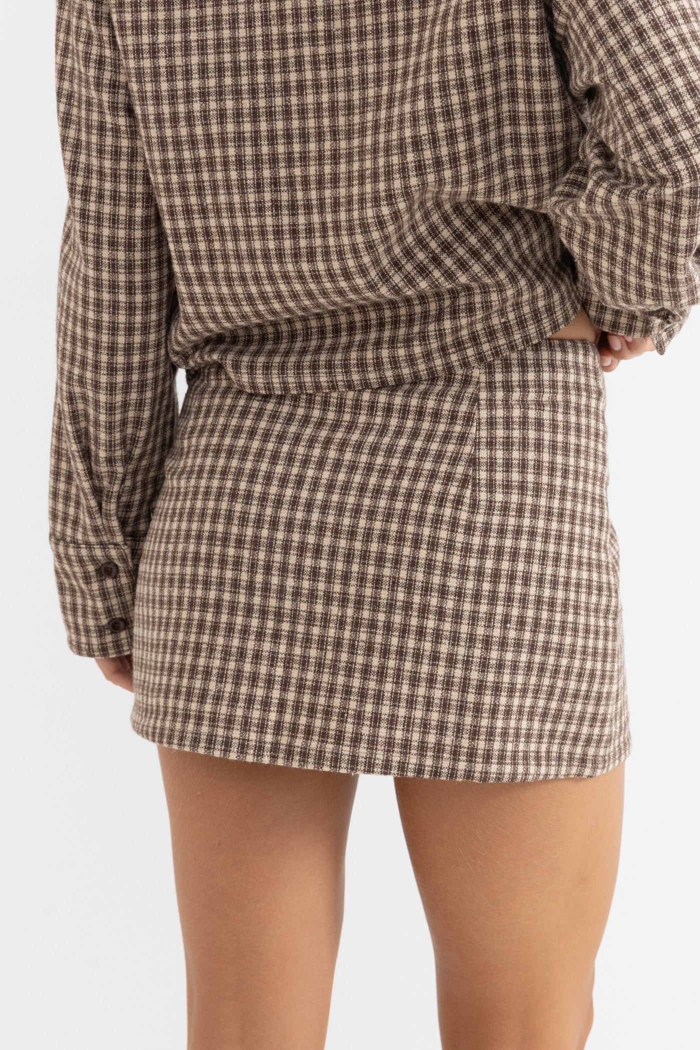【HILLDA】 Lust Mesh Mini Skirt Beige Belle Ile High Waist Thigh Split Mini Skirt in Beige | Oh Polly