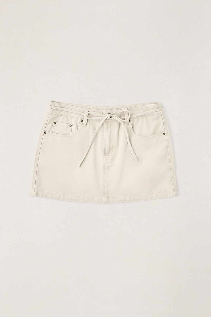 Charlie Low Rise Mini Skirt Natural