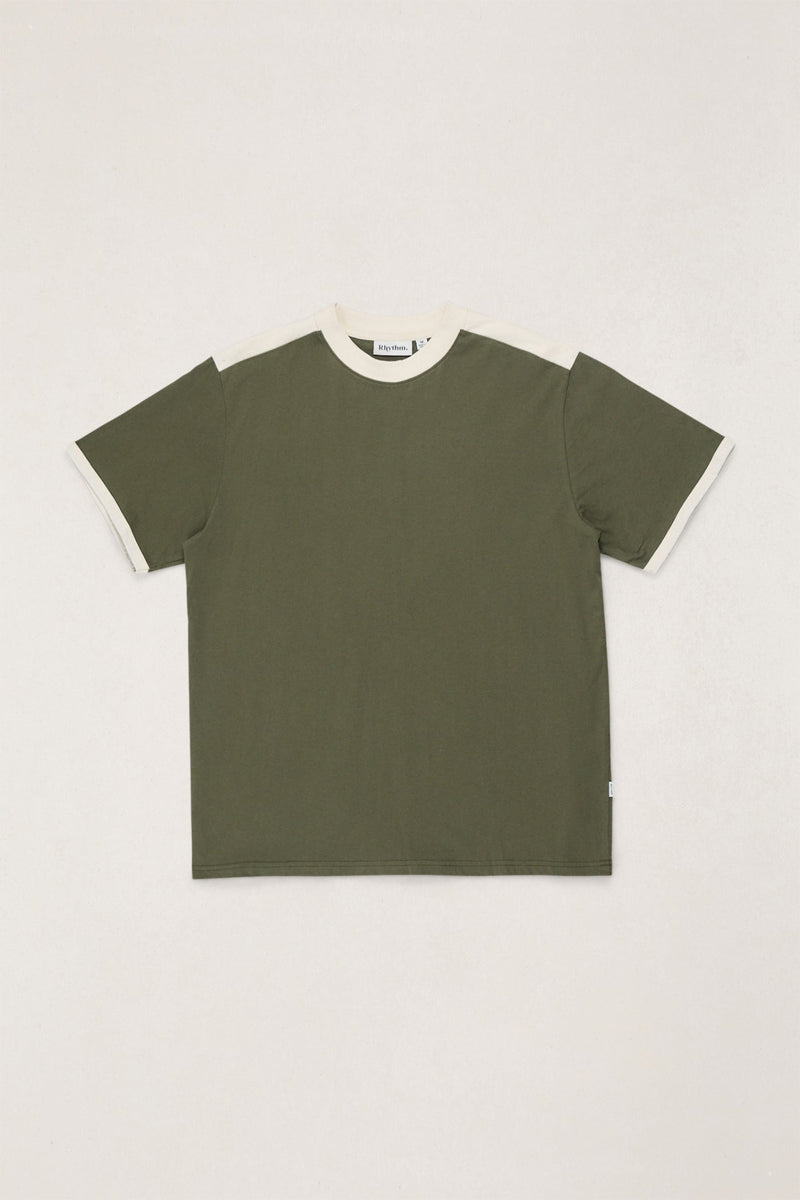Sports Ringer Ss T-Shirt Olive – Rhythm US