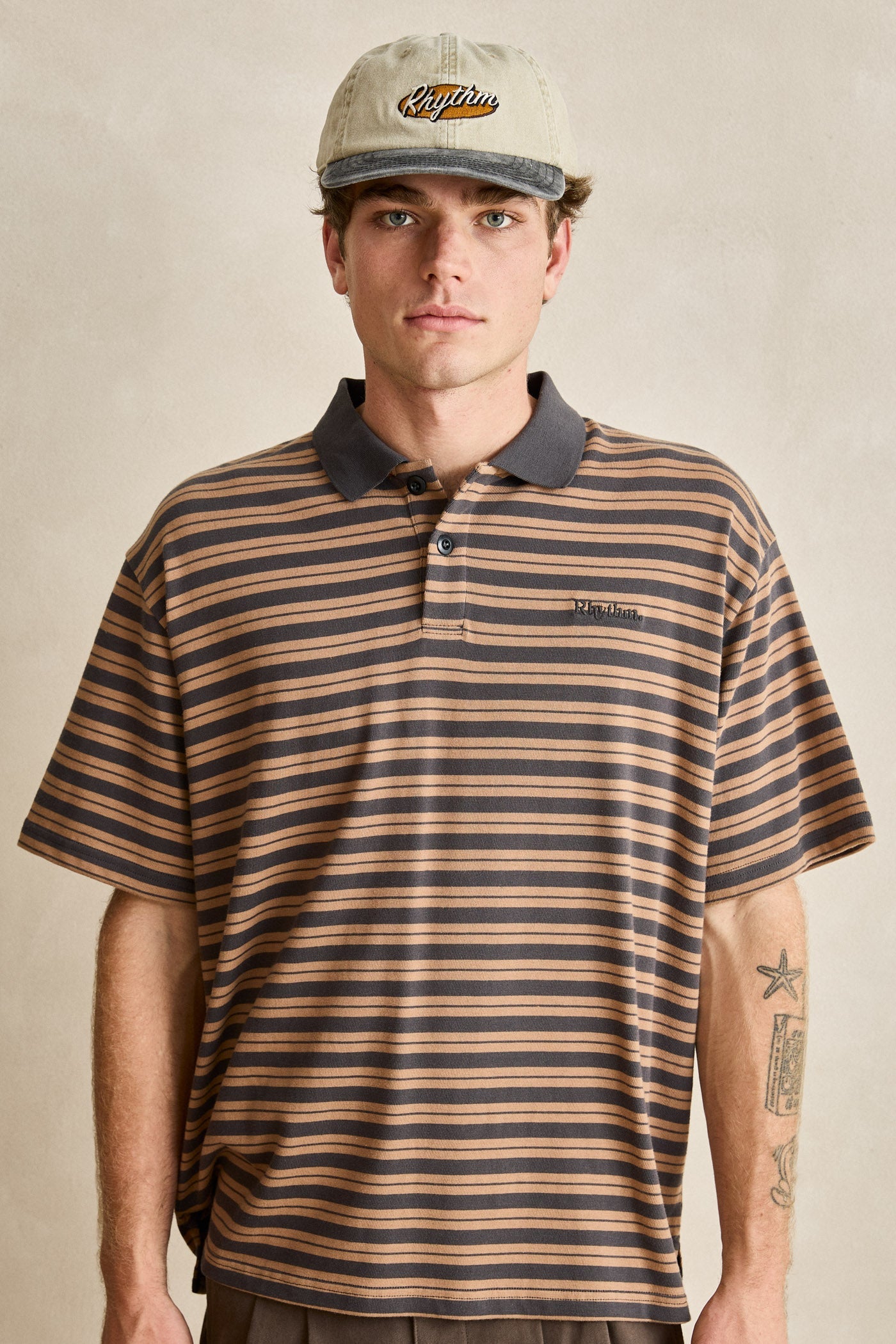 Manarola Stripe Ss Rugby Polo Tobacco – Rhythm US