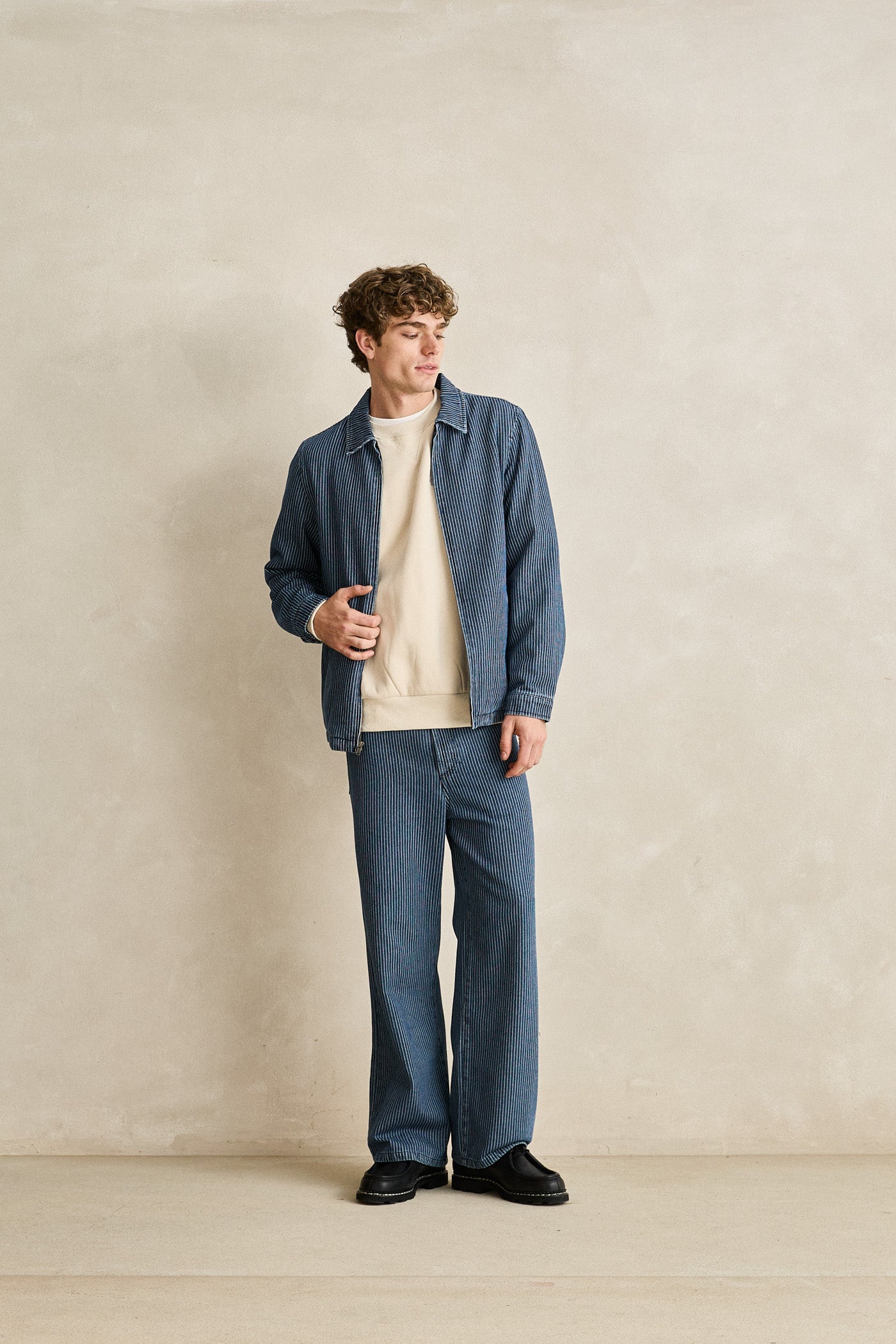Pinstripe Loose Straight Pant Navy Stripe – Rhythm US