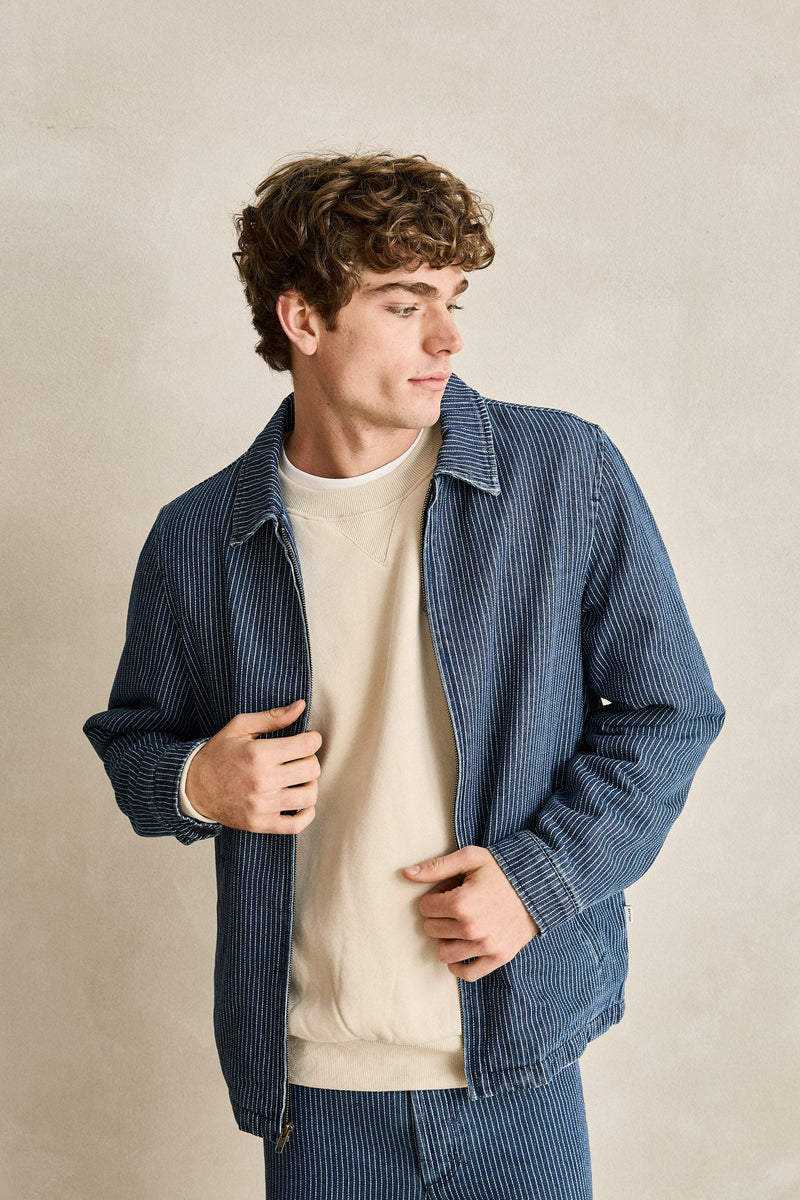Station Jacket Navy Stripe – Rhythm US