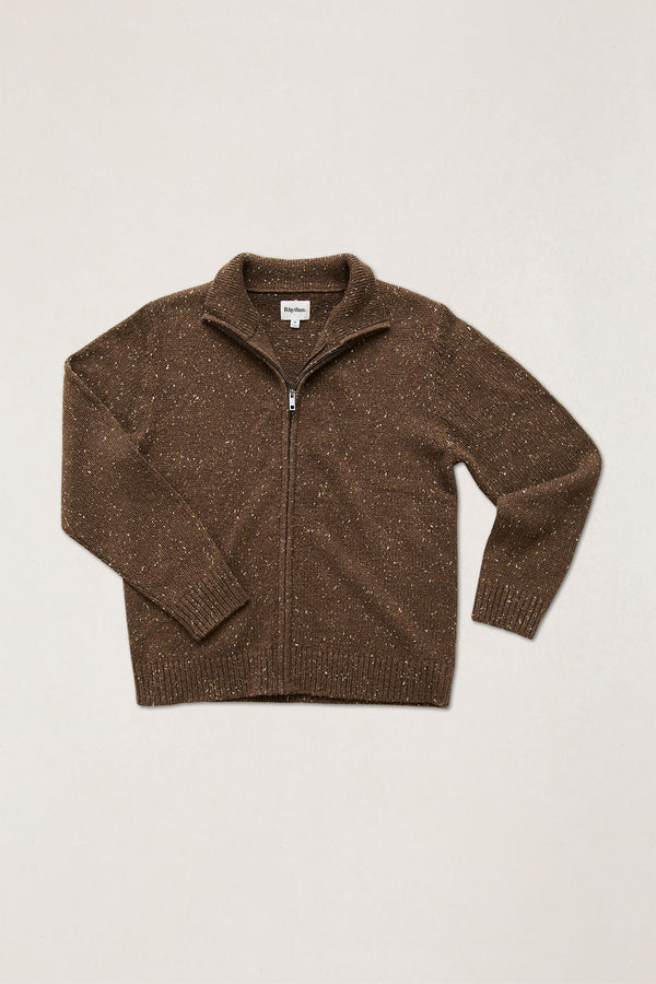 Fleck Zip Knit Tobacco – Rhythm US