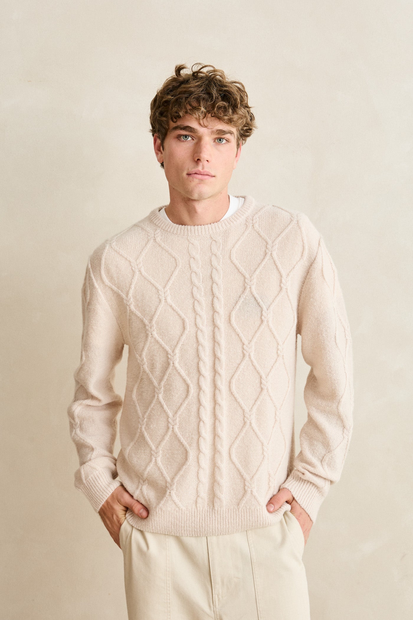 Cable Fade Knit Beige – Rhythm US