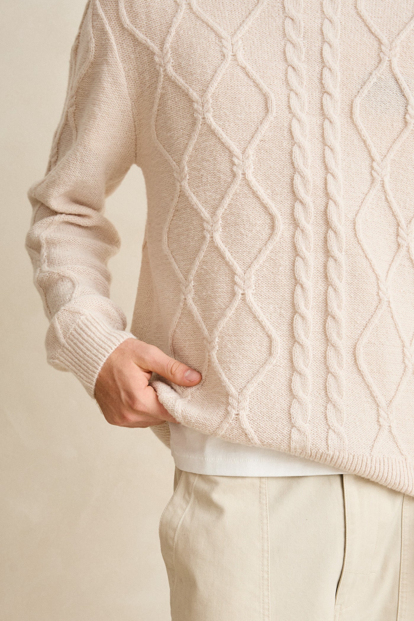 Cable Fade Knit Beige – Rhythm US