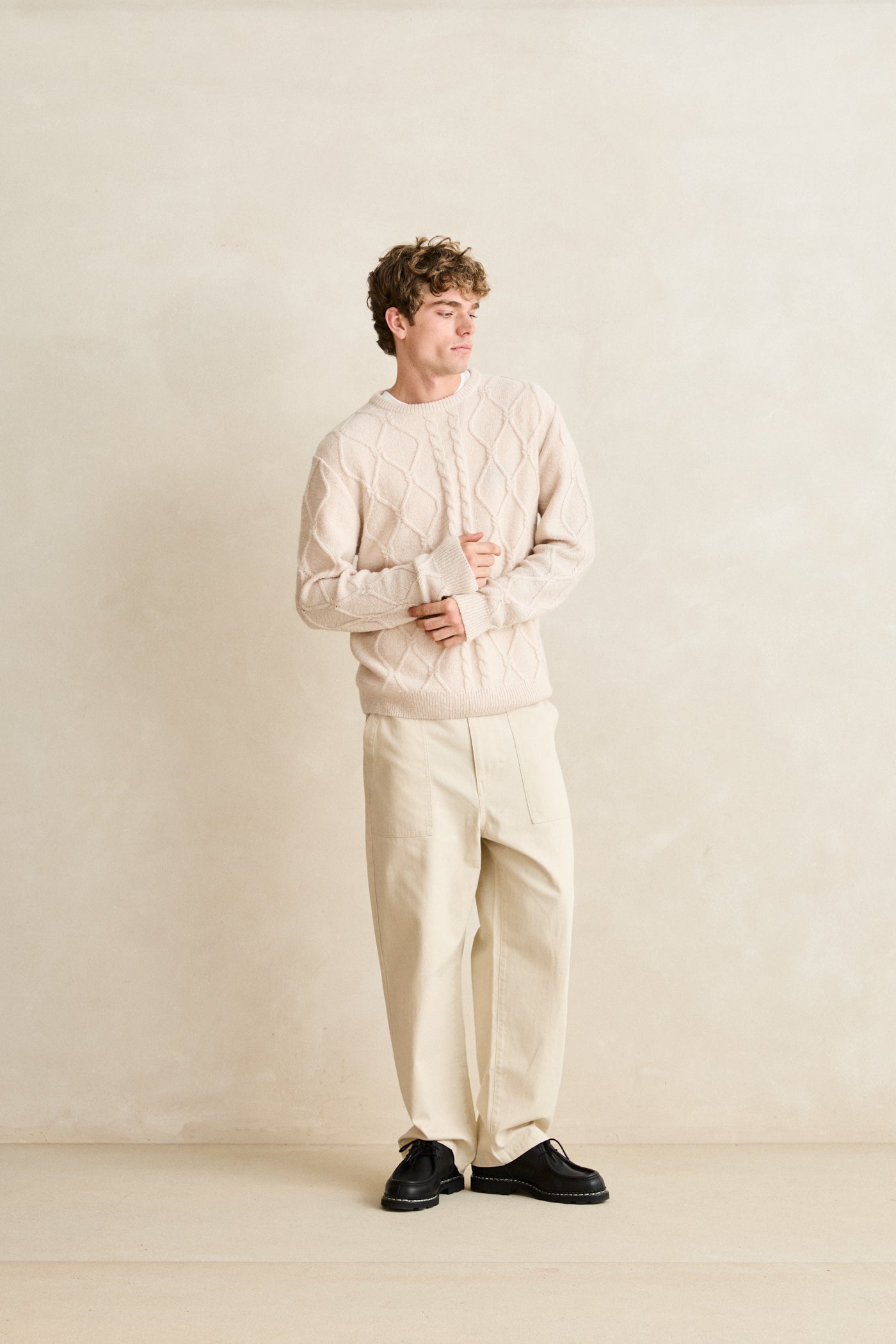 Cable Fade Knit Beige – Rhythm US
