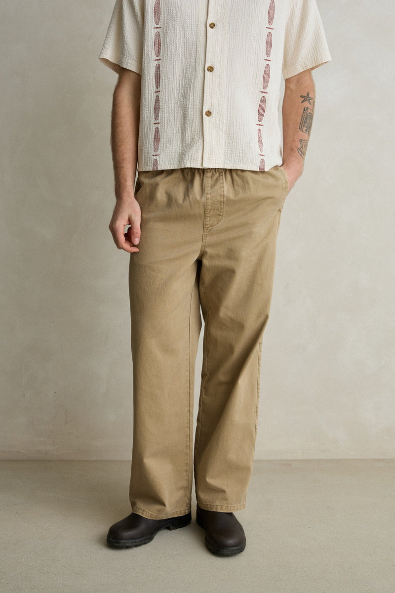 Relaxed Straight Twill Pant Sand – Rhythm US