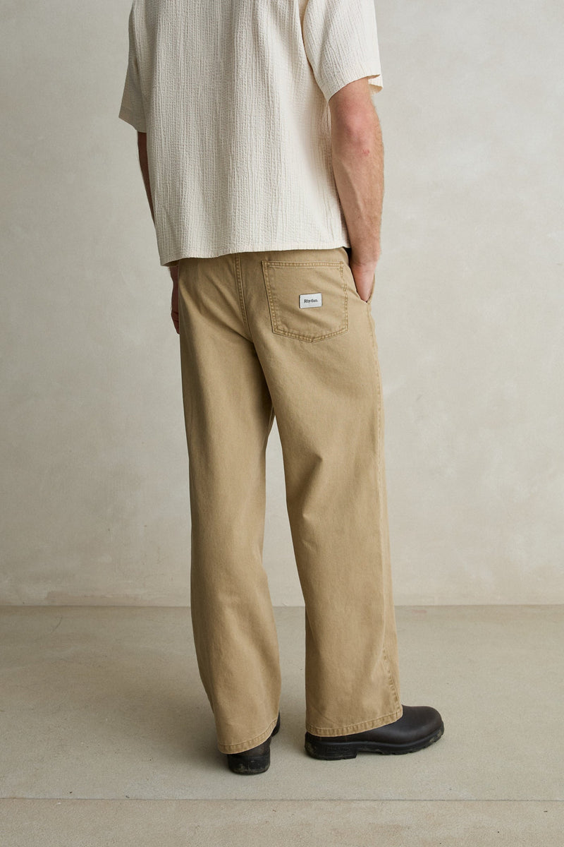 Relaxed Straight Twill Pant Sand – Rhythm US