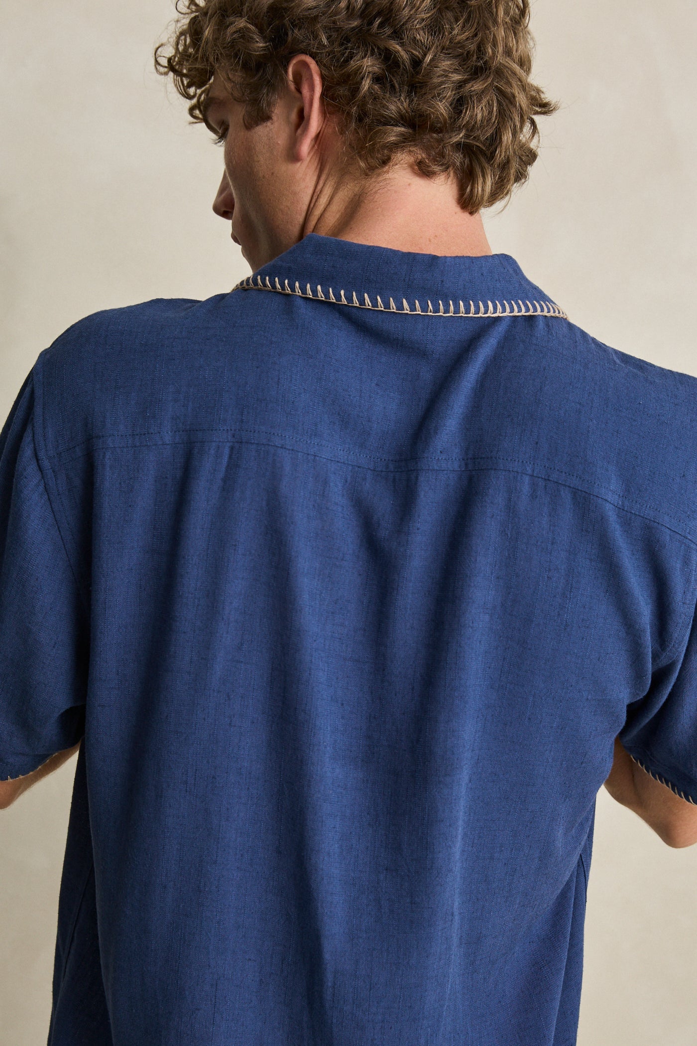 Linen Whip Stitch Ss Shirt Navy – Rhythm US