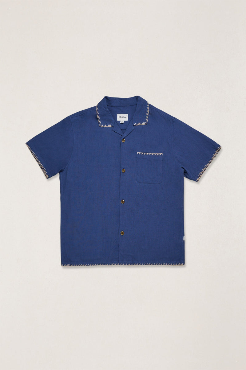 Linen Whip Stitch Ss Shirt Navy – Rhythm US