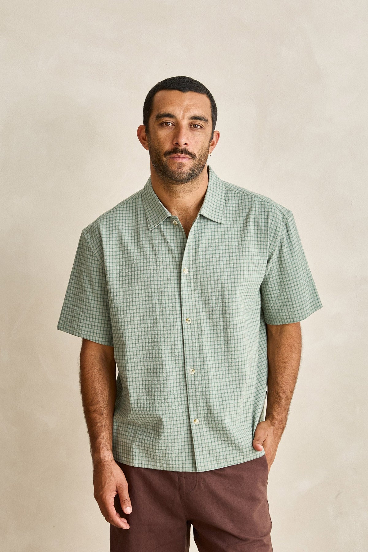 Check Relaxed Ss Shirt Sky – Rhythm US
