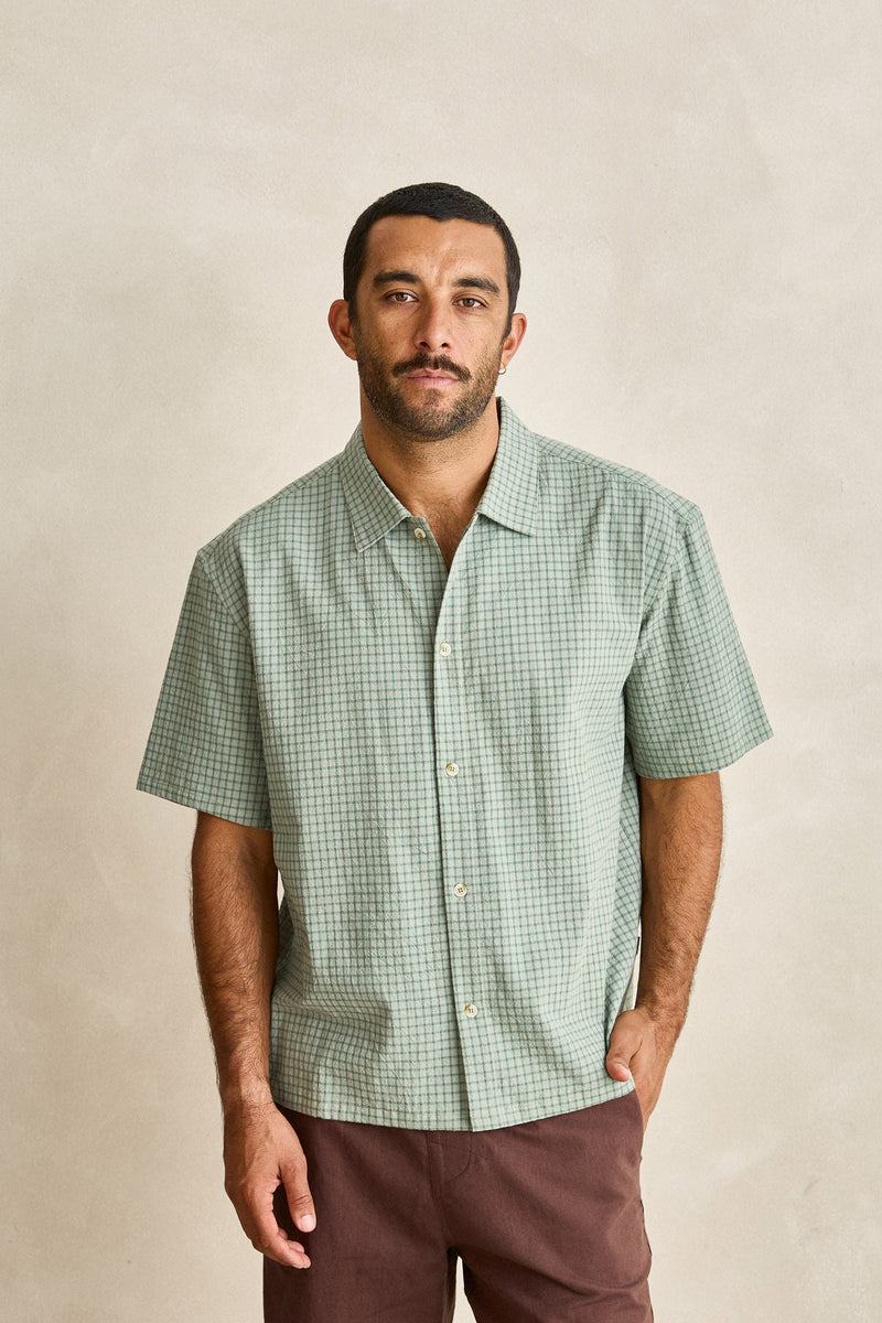 Check Relaxed Ss Shirt Sky – Rhythm US