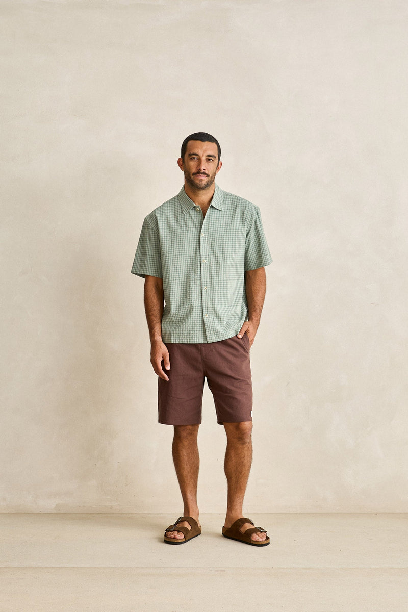 Check Relaxed Ss Shirt Sky – Rhythm US