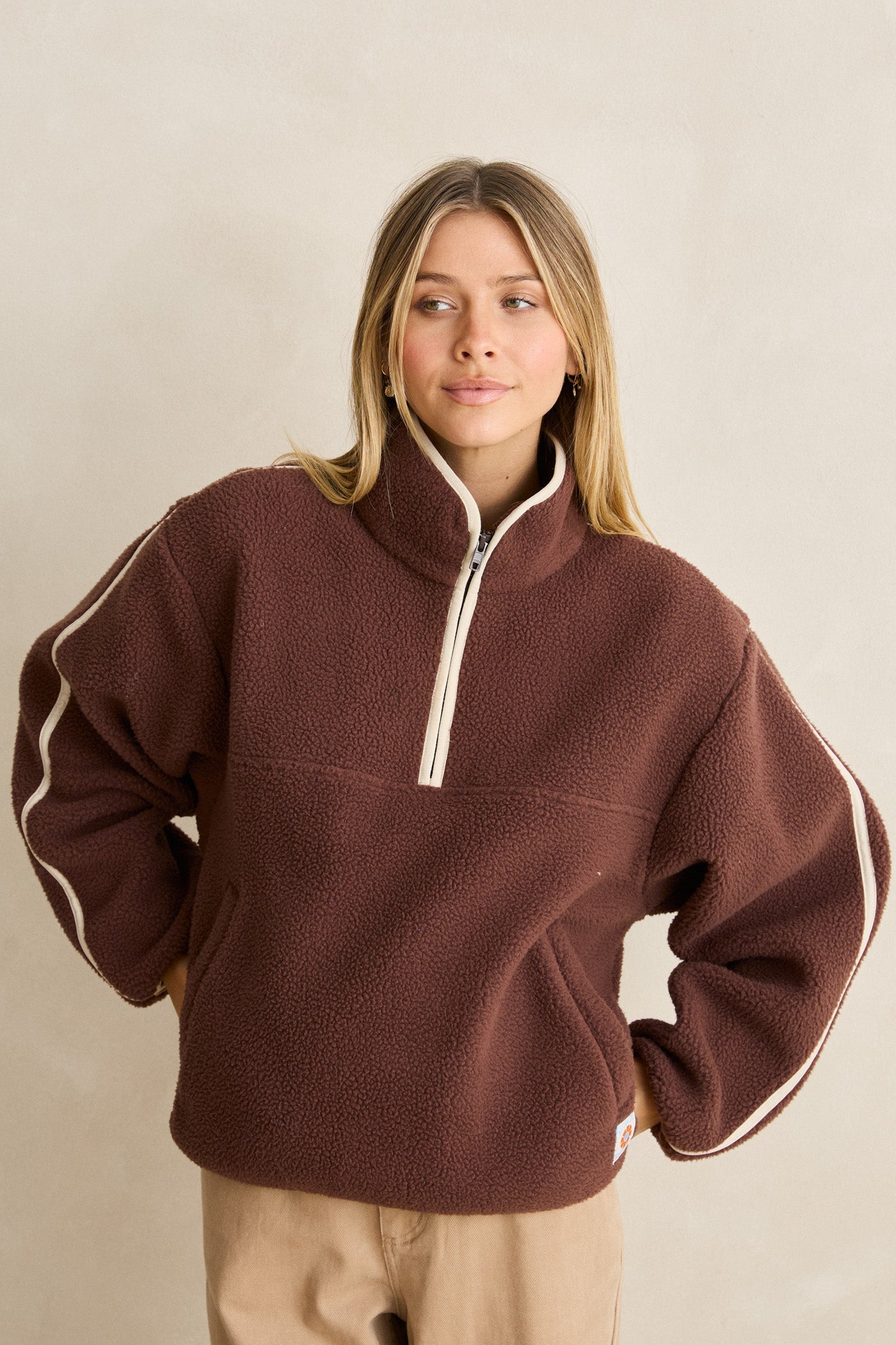 Camp Half Zip Sherpa Pullover Cafe – Rhythm US