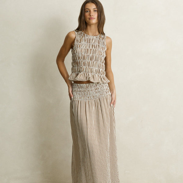 Capri Check Top Brown – Rhythm US