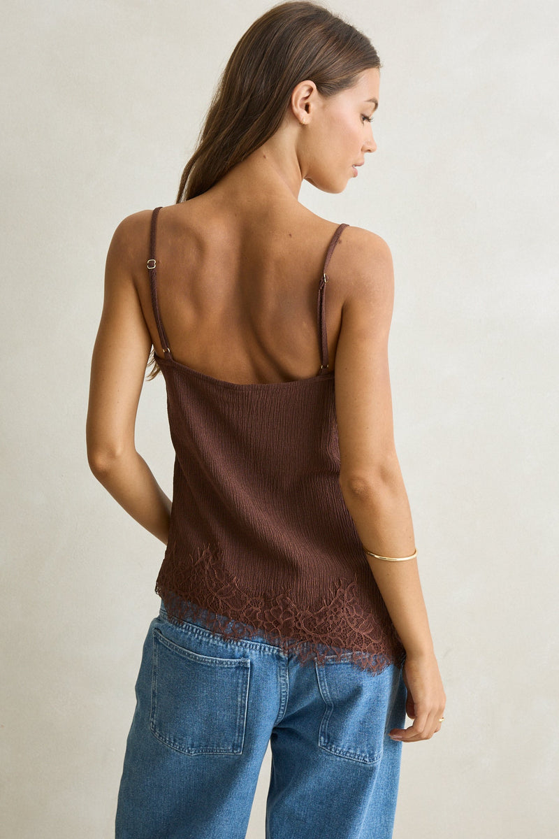 Dreamer Lace Top Chocolate – Rhythm US