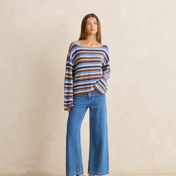 Frankie Stripe Knit Top Ocean – Rhythm US