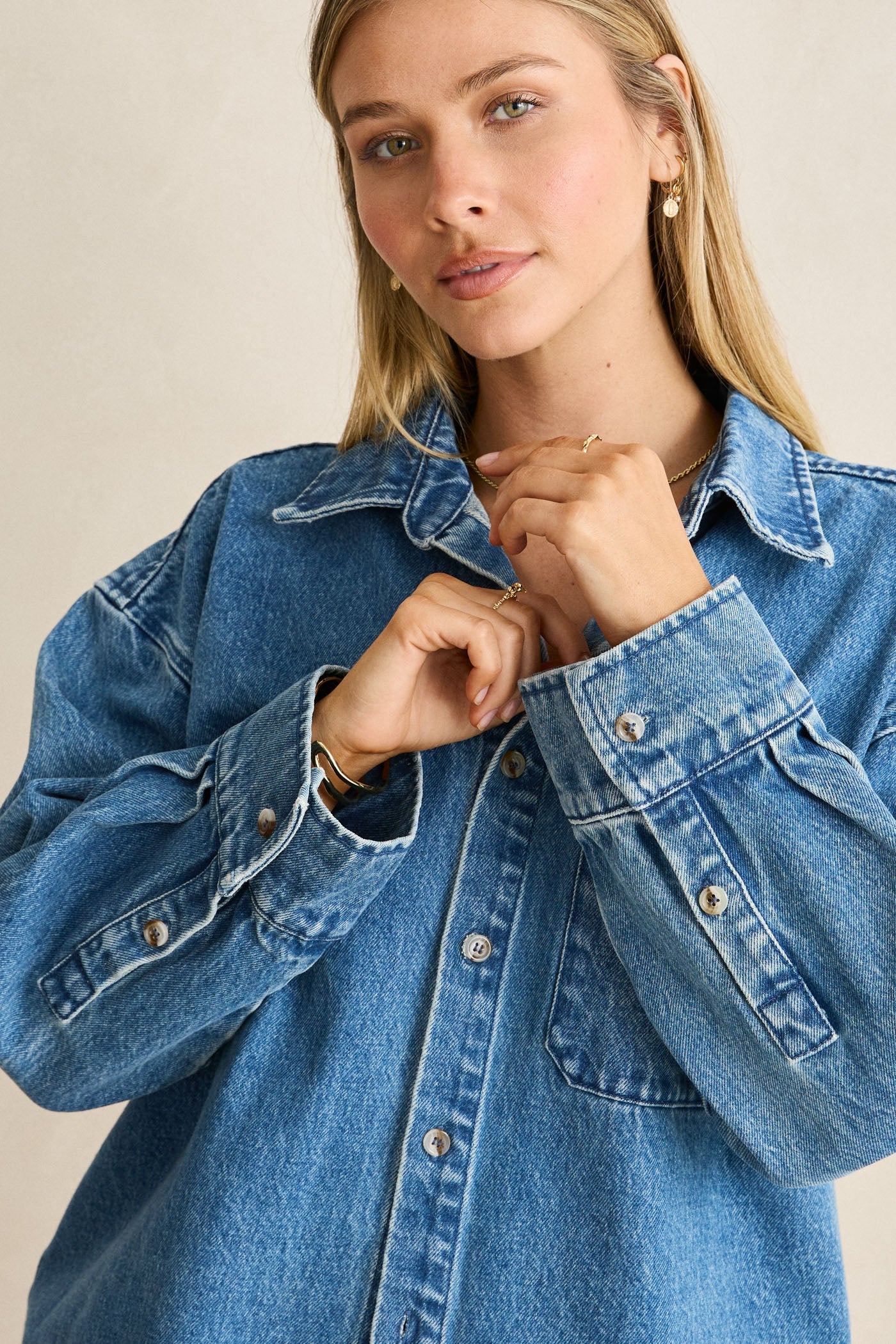 Jules Oversized Denim Shirt Denim – Rhythm US