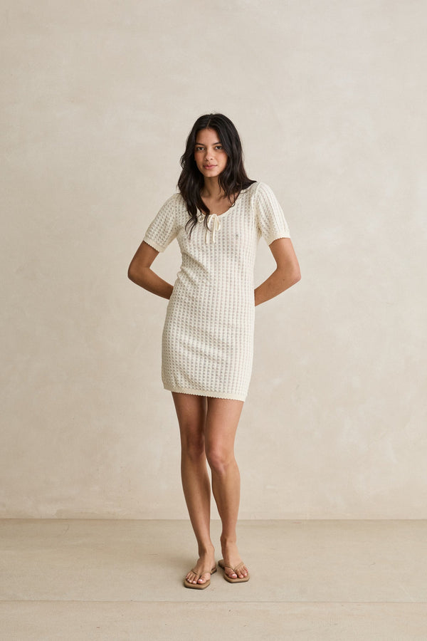 paloma knit dress Natural – Rhythm US color-heather-gray