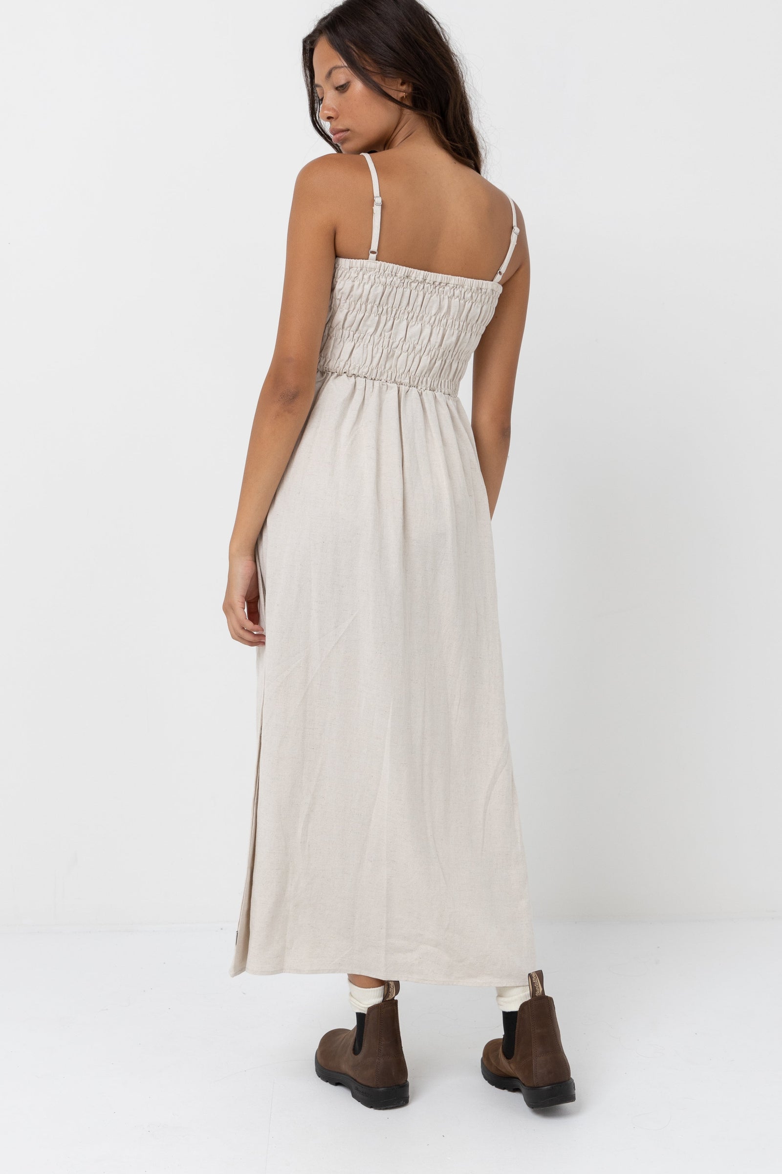 white christmas dresses Classic Shirred Midi Dress main image 1