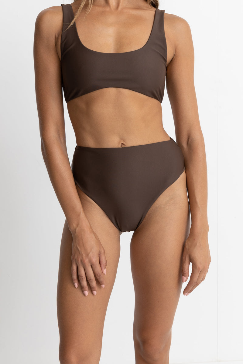 Classic Hi Waist Pant Chocolate