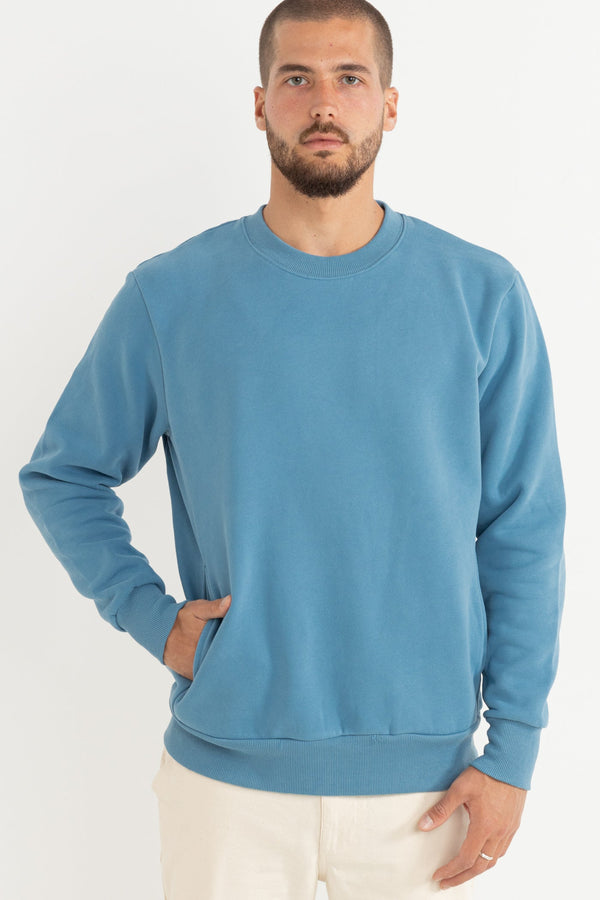 Classic Fleece Crew Mineral Blue