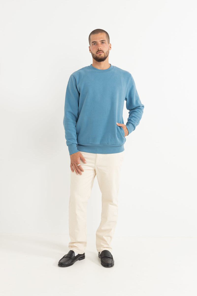 Classic Fleece Crew Mineral Blue