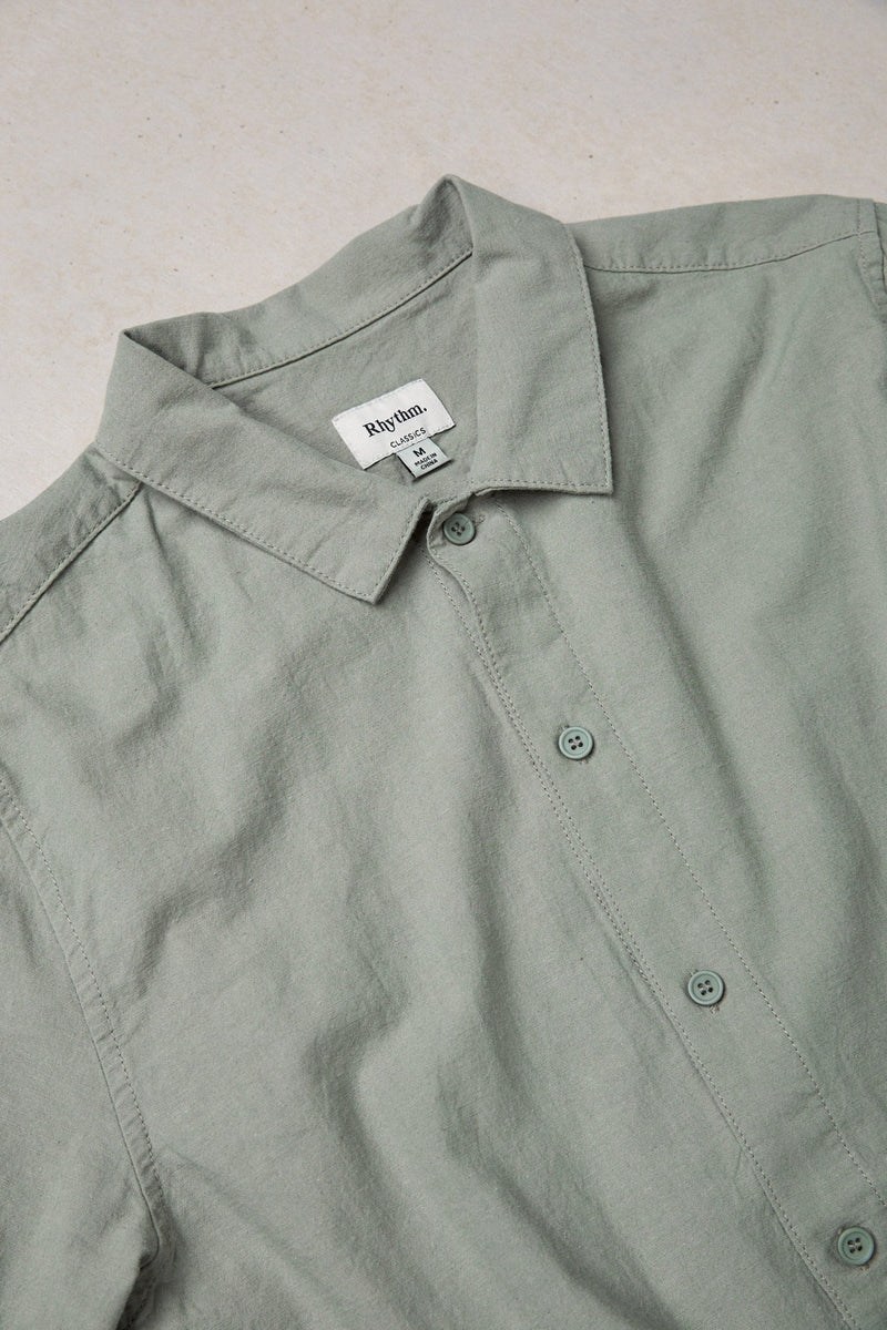 Classic Linen Ss Shirt Seafoam