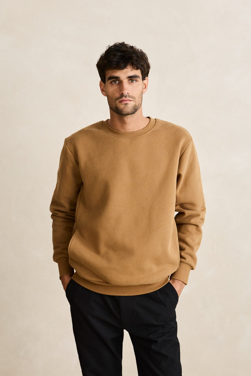 Classic Fleece Crew Ochre