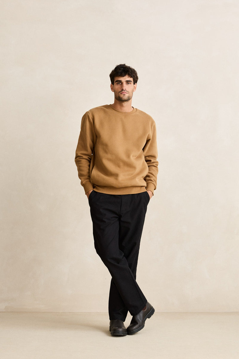 Classic Fleece Crew Ochre