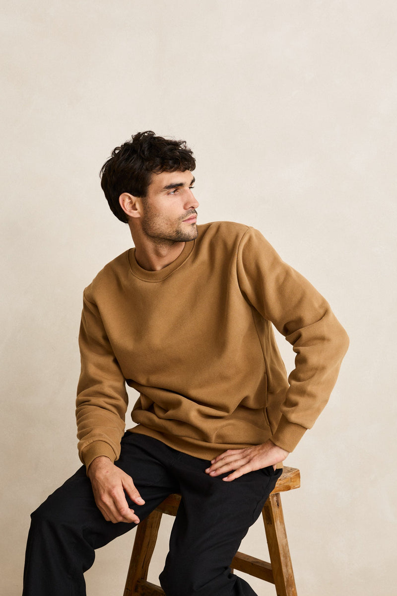 Classic Fleece Crew Ochre