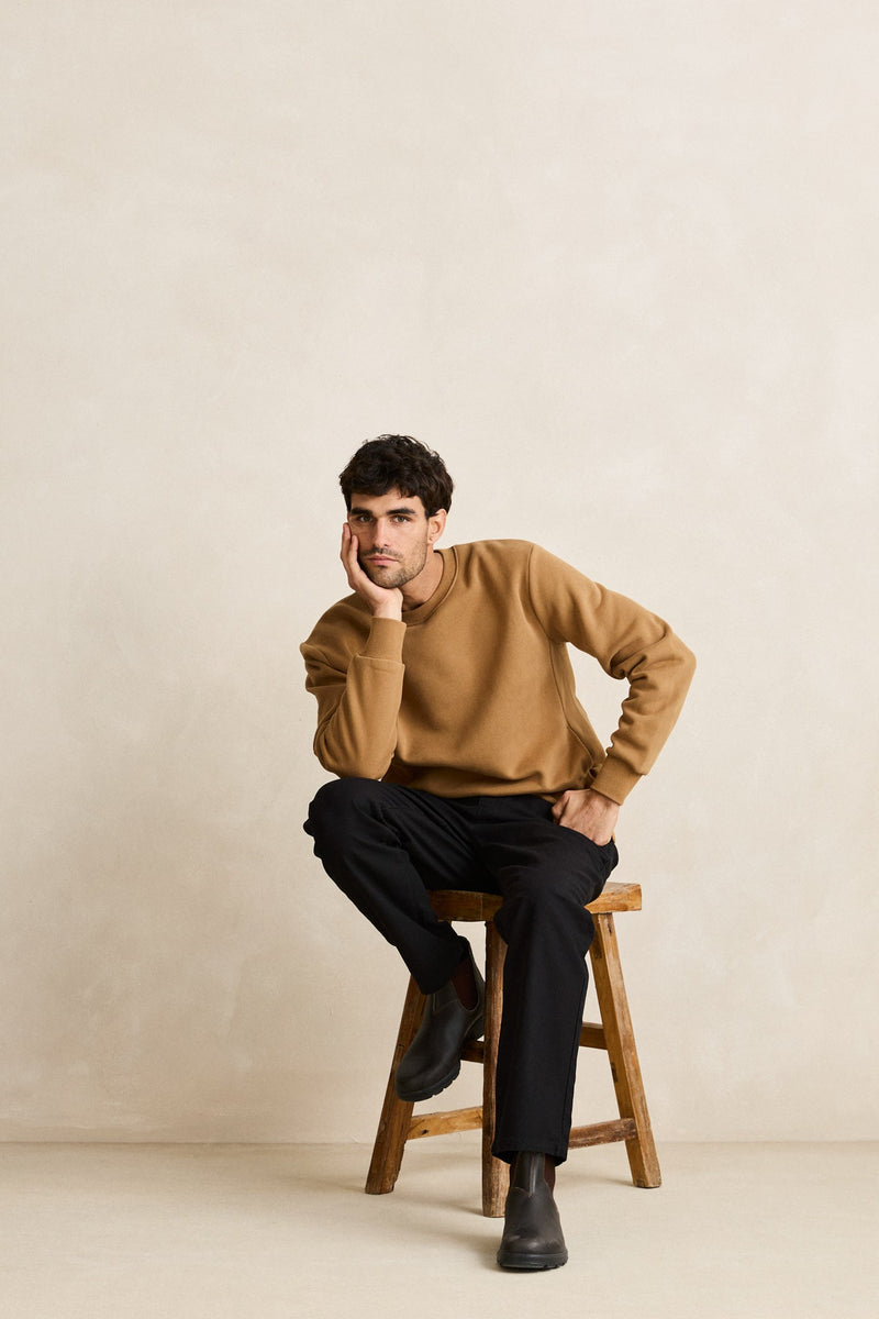 Classic Fleece Crew Ochre