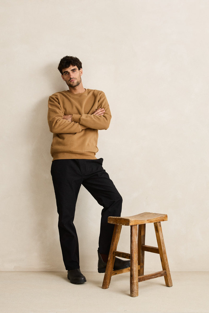 Classic Fleece Crew Ochre
