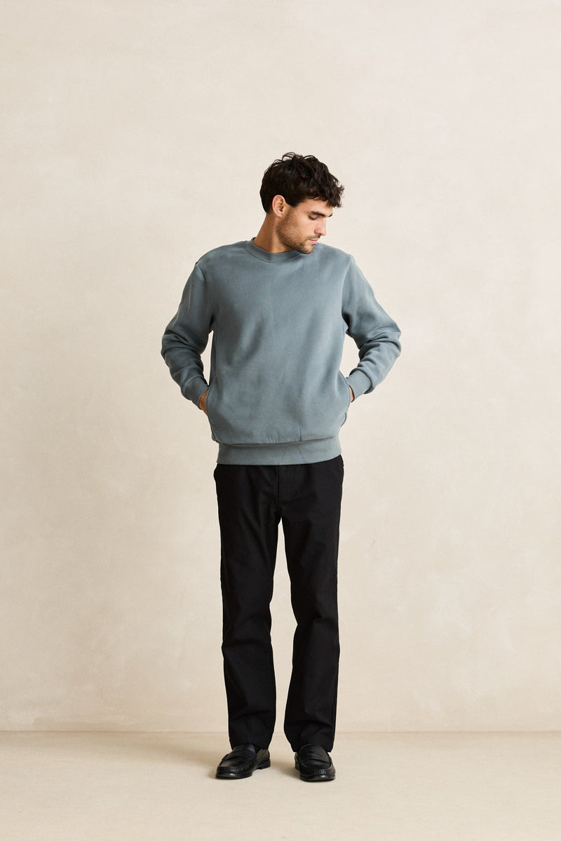 Classic Fleece Crew Silver Pine