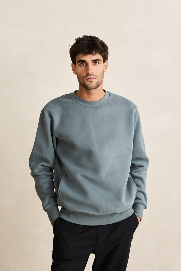 Classic Fleece Crew Silver Pine