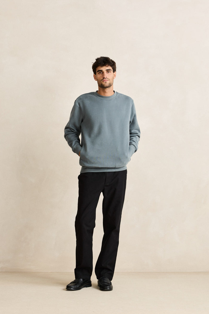 Classic Fleece Crew Silver Pine