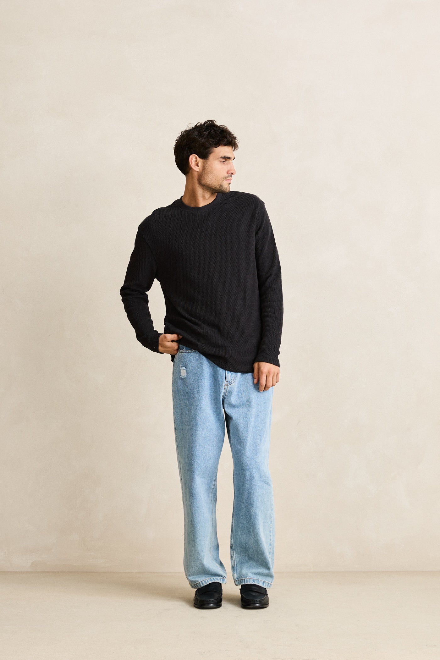 Classic Waffle Knit Vintage Black – Rhythm US