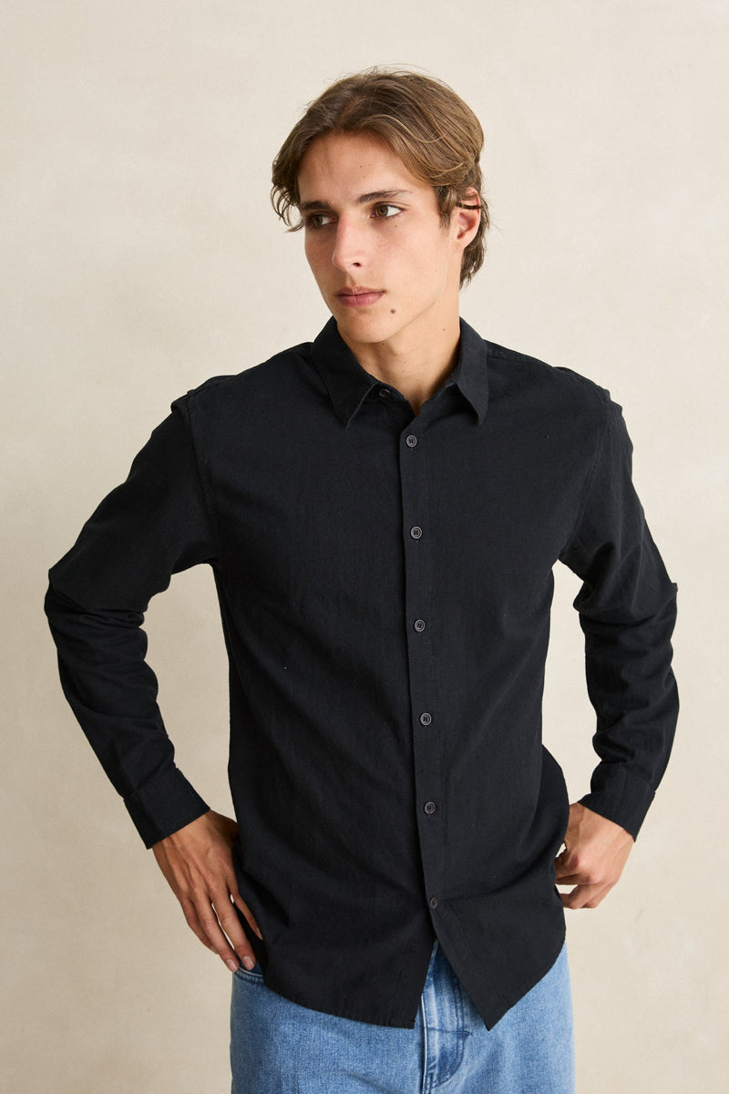 Classic Linen Ls Shirt Vintage Black – Rhythm US