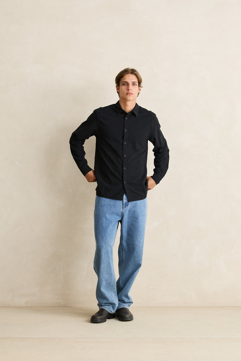 Classic Linen Ls Shirt Vintage Black – Rhythm US
