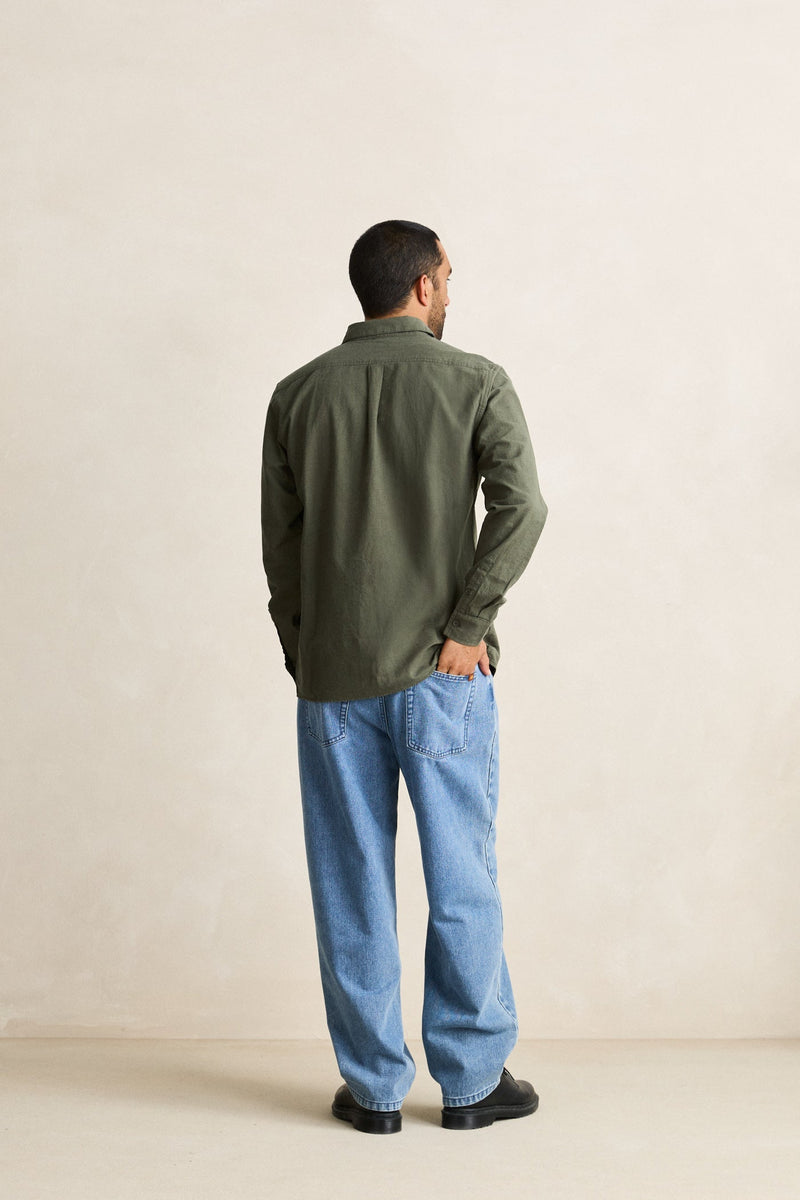 Classic Linen Ls Shirt Forest Green