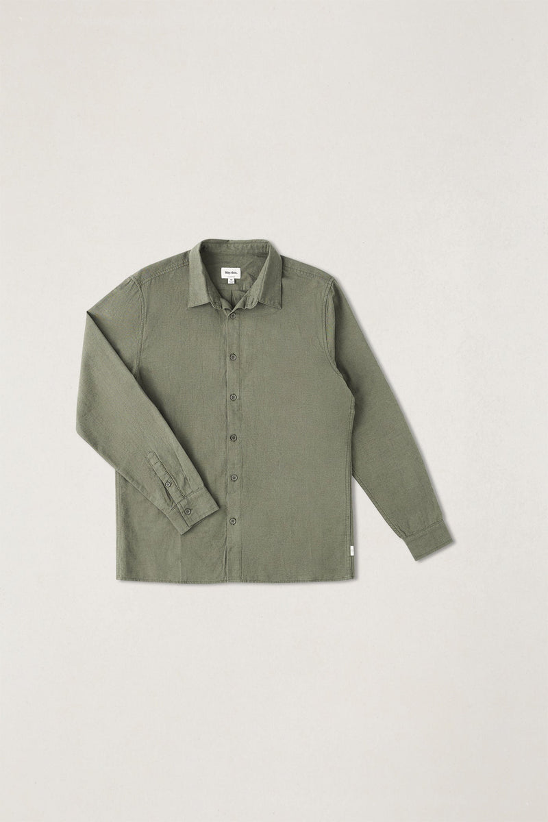 Classic Linen Ls Shirt Forest Green