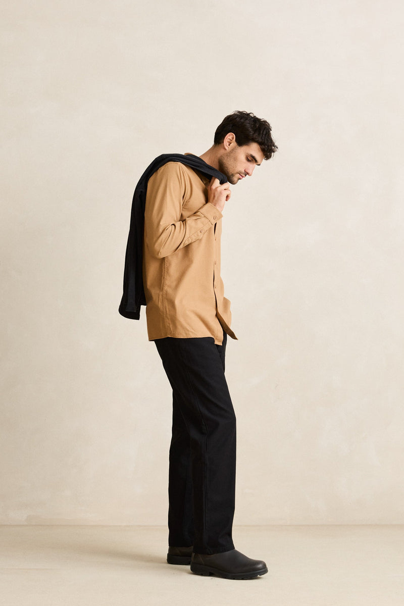 Classic Linen Ls Shirt Ochre