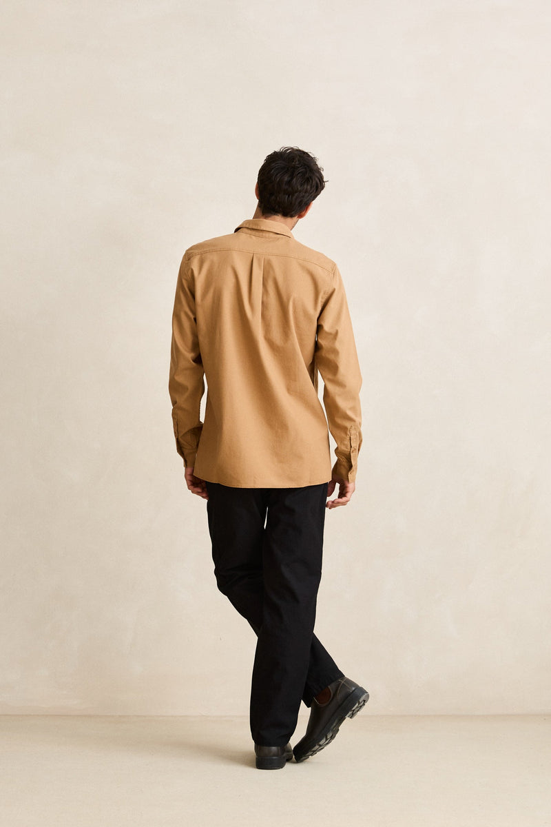 Classic Linen Ls Shirt Ochre
