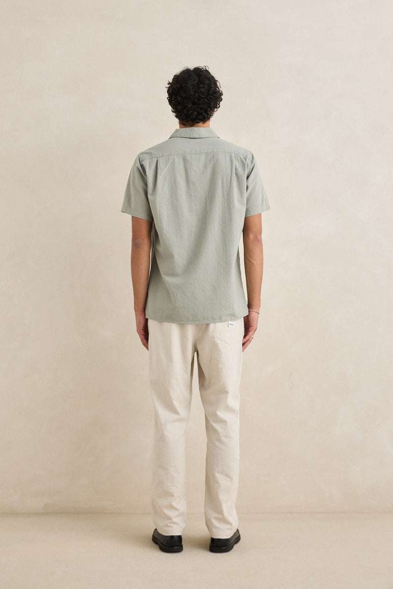 Classic Linen Ss Shirt Seafoam