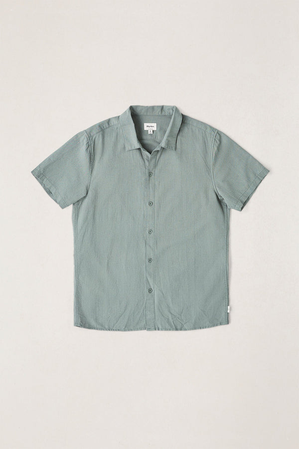 Classic Linen Ss Shirt Silver Pine
