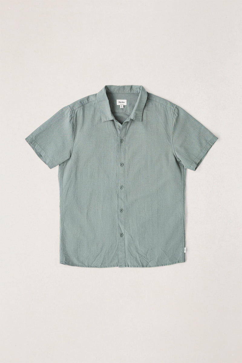 Classic Linen Ss Shirt Silver Pine