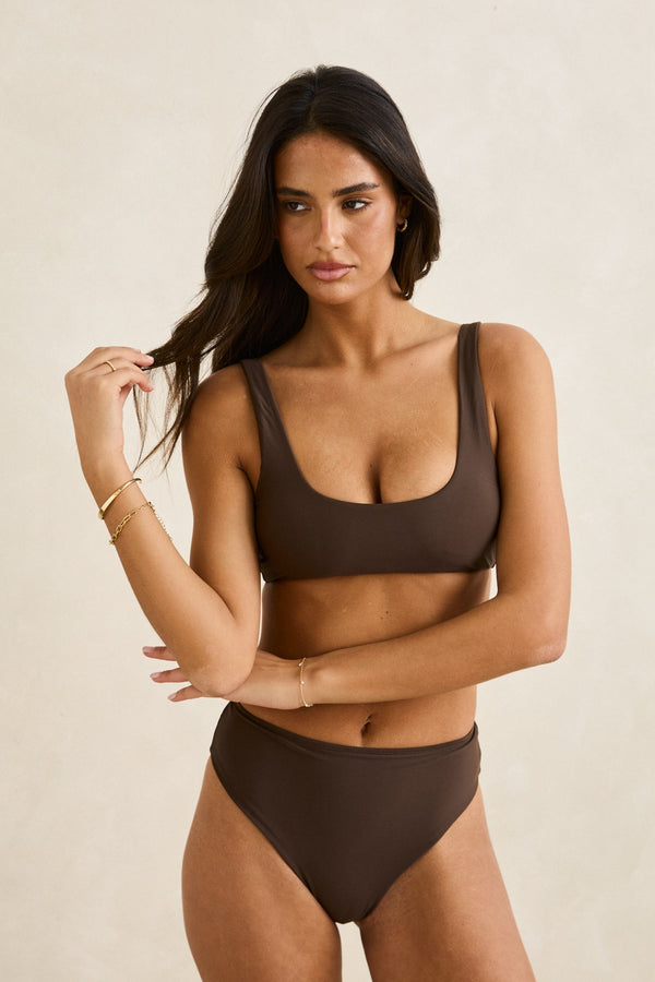 Classic Hi Waist Pant Chocolate