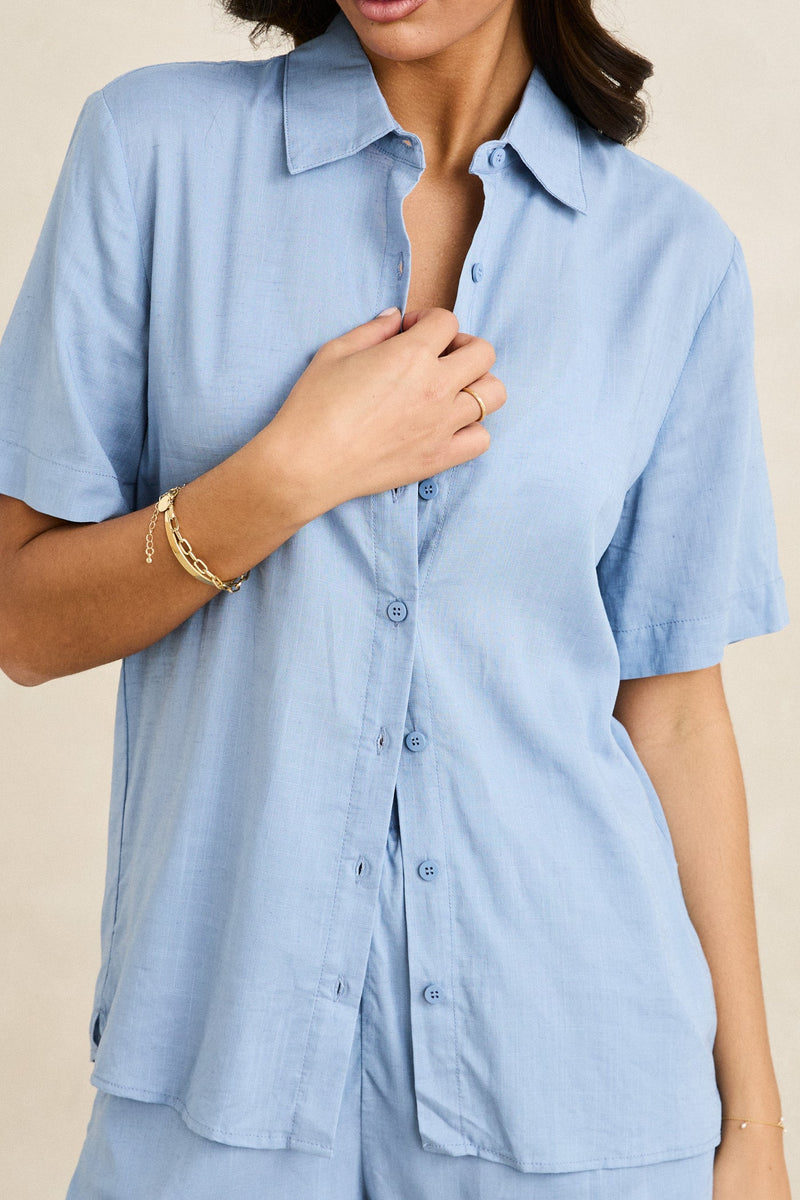 Classic Lounge Shirt Steel Blue